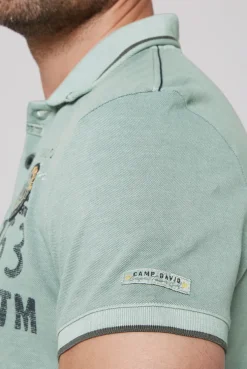CAMP DAVID & SOCCX Pikee-Polo mit Logo-Applikationen teal Hot