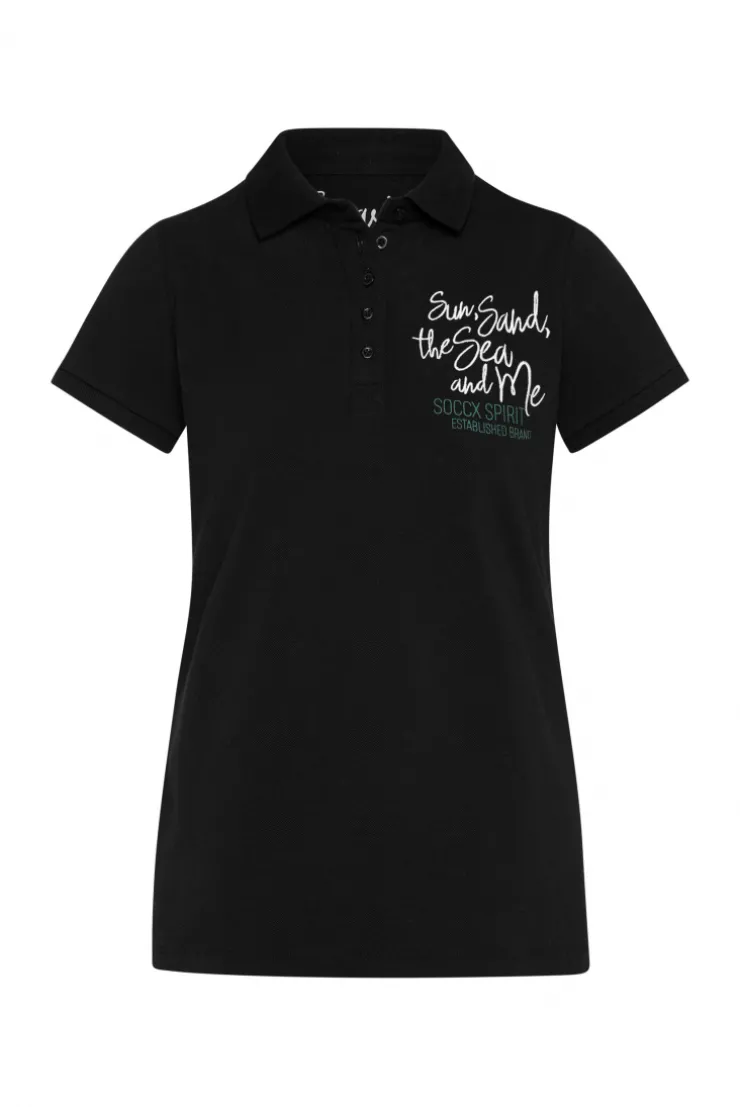 CAMP DAVID & SOCCX Pikee-Polo mit Rücken-Artwork black New