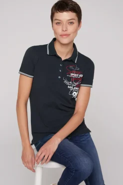 CAMP DAVID & SOCCX Pikee-Polo mit Rücken-Artwork blue navy bluenavy Outlet