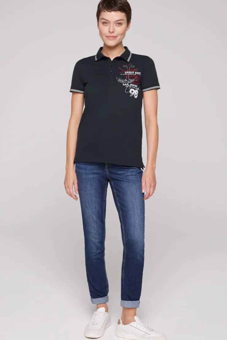 CAMP DAVID & SOCCX Pikee-Polo mit Rücken-Artwork blue navy bluenavy Outlet