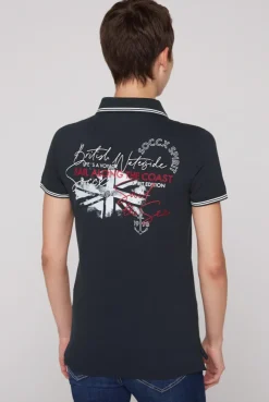 CAMP DAVID & SOCCX Pikee-Polo mit Rücken-Artwork blue navy bluenavy Outlet