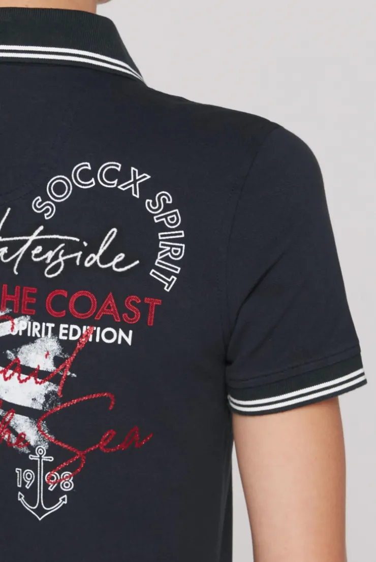 CAMP DAVID & SOCCX Pikee-Polo mit Rücken-Artwork blue navy bluenavy Outlet