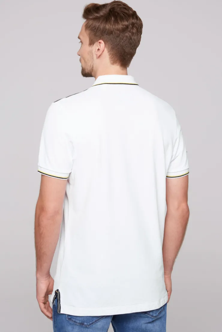 CAMP DAVID & SOCCX Pikee-Polo mit Tipping-Effekten opticwhite Clearance