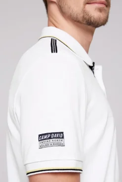 CAMP DAVID & SOCCX Pikee-Polo mit Tipping-Effekten opticwhite Clearance
