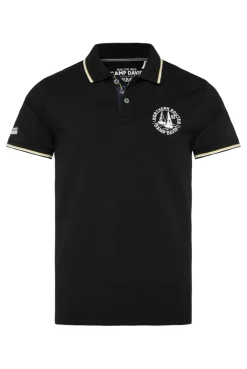 CAMP DAVID & SOCCX Pikee-Polo mit Tipping-Effekten black Outlet