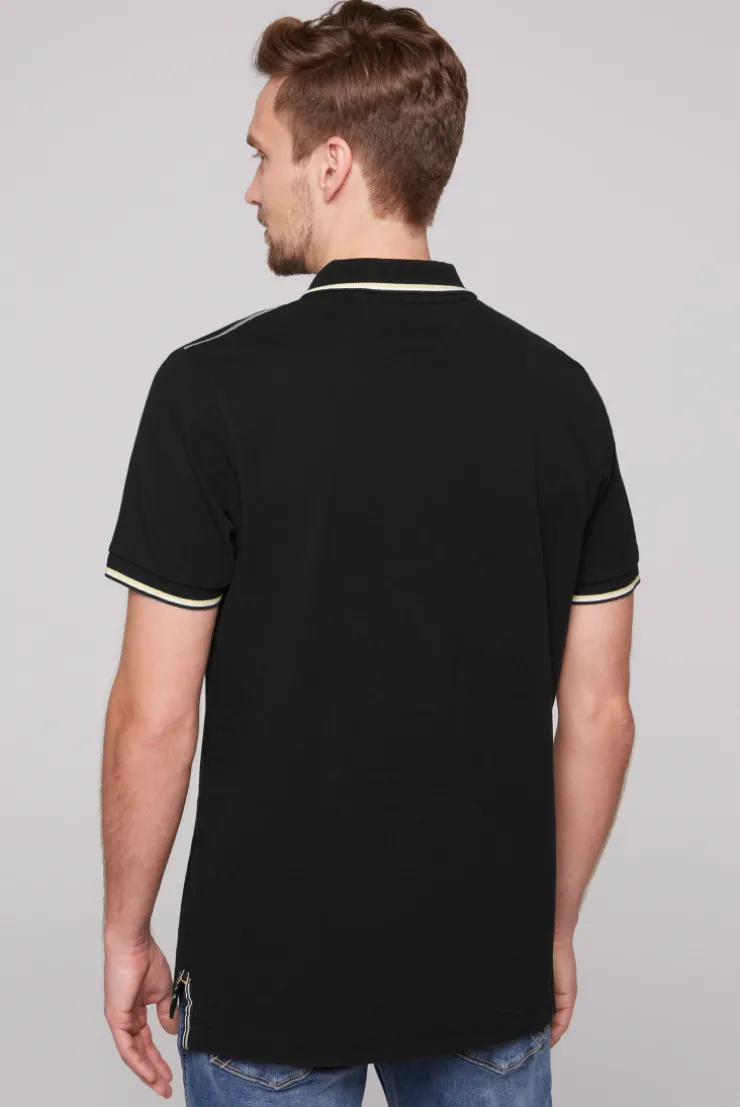 CAMP DAVID & SOCCX Pikee-Polo mit Tipping-Effekten black Outlet