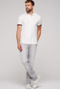CAMP DAVID & SOCCX Pikee-Polo mit tonigem Rubber Artwork white Clearance