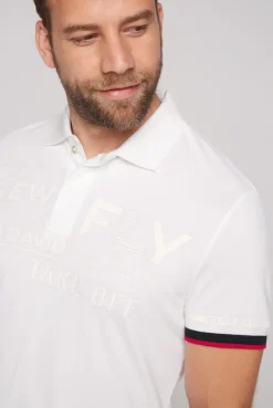 CAMP DAVID & SOCCX Pikee-Polo mit tonigem Rubber Artwork white Clearance