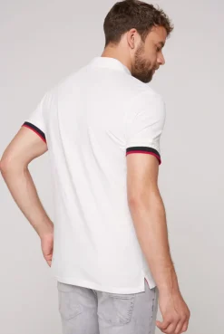 CAMP DAVID & SOCCX Pikee-Polo mit tonigem Rubber Artwork white Clearance