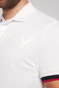 CAMP DAVID & SOCCX Pikee-Polo mit tonigem Rubber Artwork white Clearance
