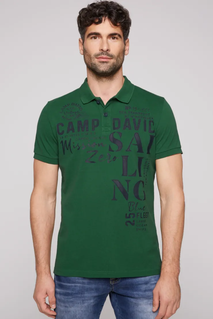 CAMP DAVID & SOCCX Pikee-Poloshirt mit Sailing Print raw green rawgreen Online