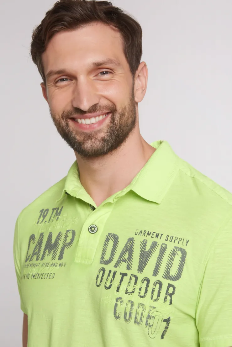 CAMP DAVID & SOCCX Polo mit Schultertapes und Logo Artwork poison ivy poisonivy Cheap