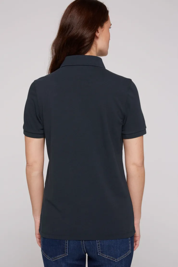 CAMP DAVID & SOCCX Poloshirt aus Pikee mit Glitter Print classic navy classicnavy Online
