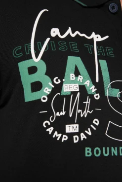 CAMP DAVID & SOCCX Poloshirt aus Pikee mit Rubber Print black Best