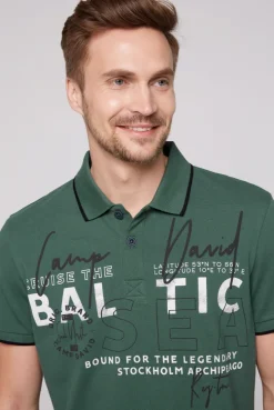 CAMP DAVID & SOCCX Poloshirt aus Pikee mit Rubber Print dark green darkgreen Outlet
