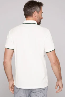 CAMP DAVID & SOCCX Poloshirt aus Pikee mit Rubber Print ivory Fashion