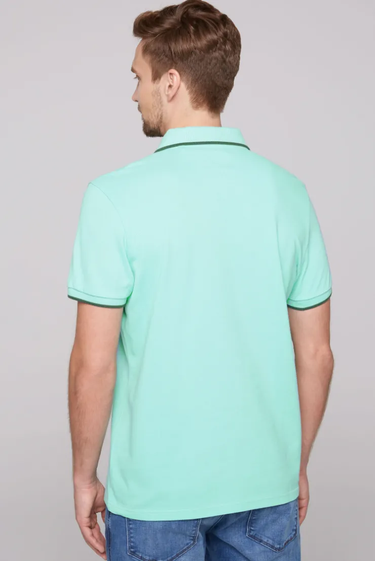 CAMP DAVID & SOCCX Poloshirt aus Pikee mit Rubber Print flash aqua | M flashaqua Cheap
