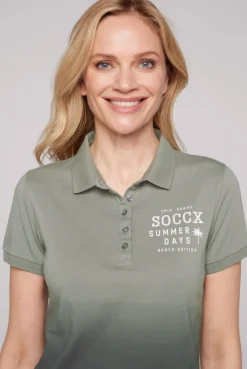 CAMP DAVID & SOCCX Poloshirt Dip Dye mit Rücken-Artwork sage green sagegreen Cheap