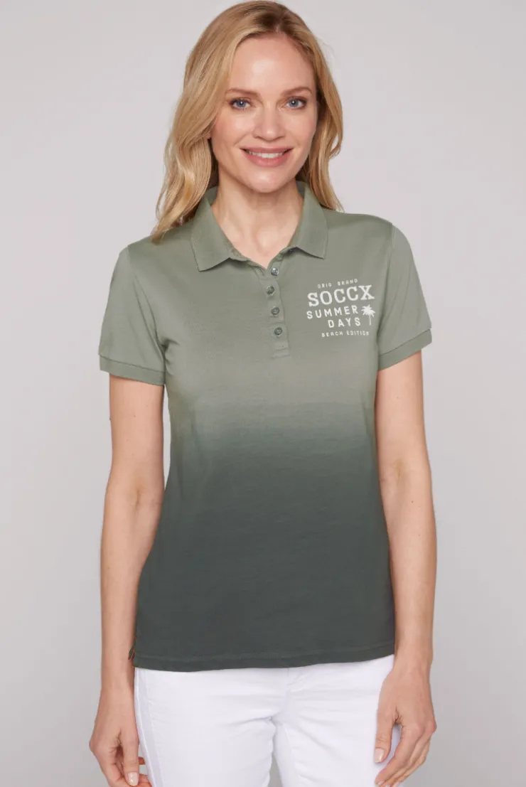 CAMP DAVID & SOCCX Poloshirt Dip Dye mit Rücken-Artwork sage green sagegreen Shop