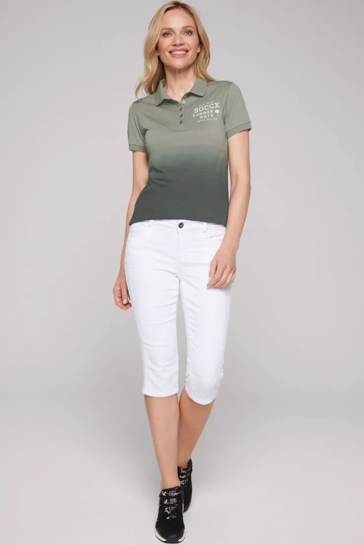 CAMP DAVID & SOCCX Poloshirt Dip Dye mit Rücken-Artwork sage green sagegreen Shop