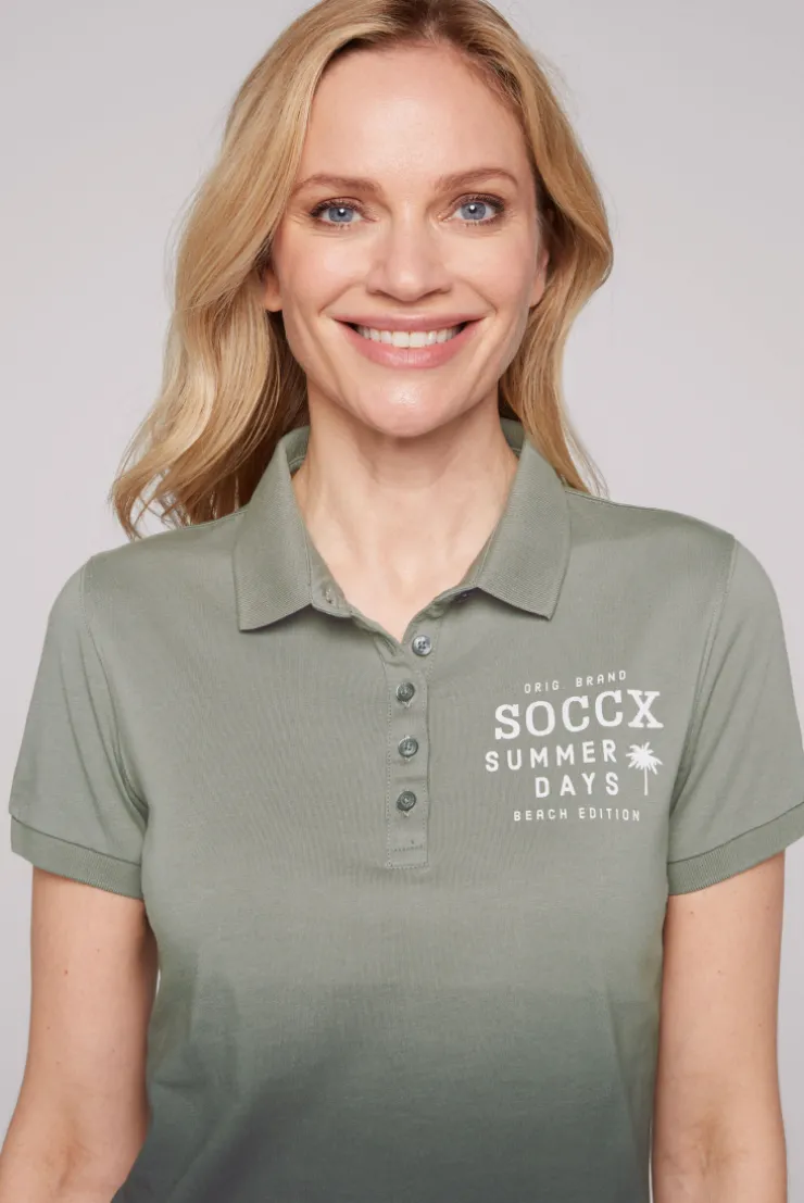 CAMP DAVID & SOCCX Poloshirt Dip Dye mit Rücken-Artwork sage green sagegreen Shop
