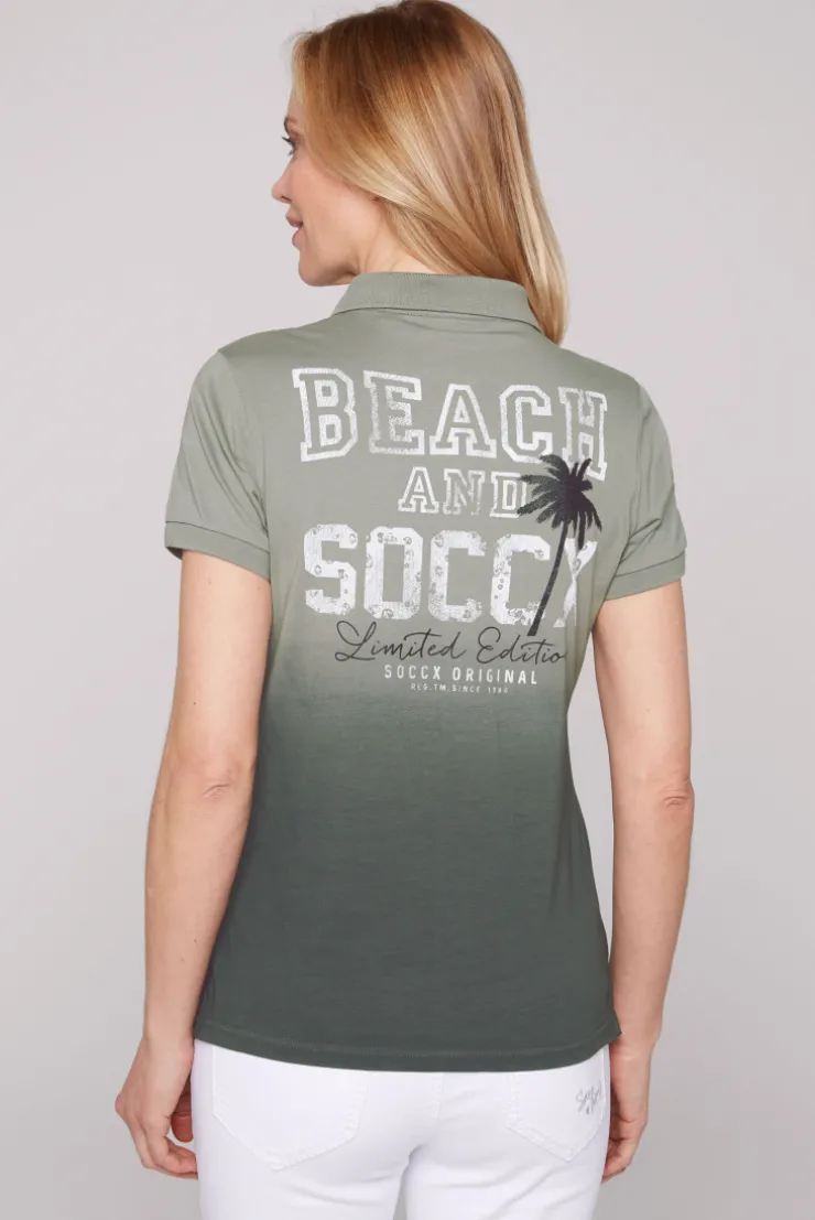 CAMP DAVID & SOCCX Poloshirt Dip Dye mit Rücken-Artwork sage green sagegreen Shop