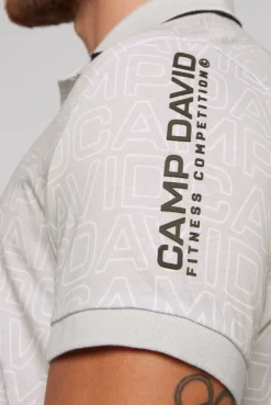 CAMP DAVID & SOCCX Poloshirt mit All Over Print shell Flash Sale