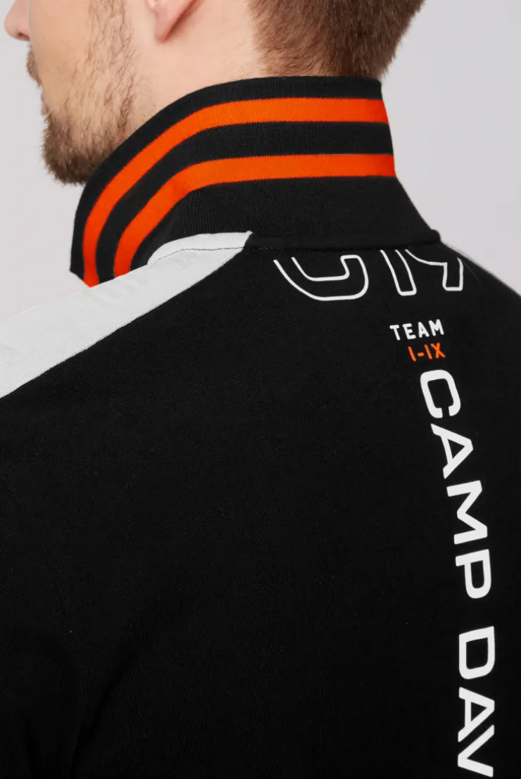CAMP DAVID & SOCCX Poloshirt mit Zipper und reflektierenden Prints black Hot