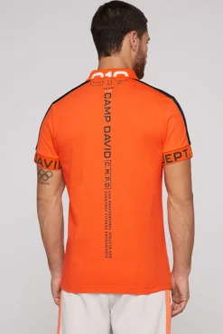 CAMP DAVID & SOCCX Poloshirt mit Zipper und kontrastvollen Prints signal orange signalorange Sale