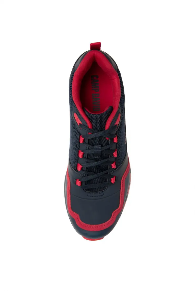 CAMP DAVID & SOCCX Power Sneaker im Materialmix mit XL-Logo navy / red Cheap