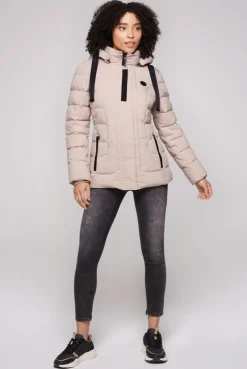 CAMP DAVID & SOCCX Puffer-Jacke mit abtrennbarer Kapuze light beige lightbeige Fashion