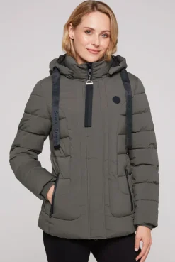 CAMP DAVID & SOCCX Puffer-Jacke mit abtrennbarer Kapuze olive Best