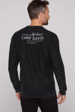 CAMP DAVID & SOCCX Pullover Linksstrick mit Used Look black Store