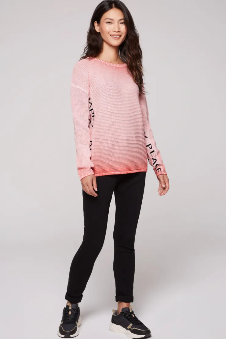 CAMP DAVID & SOCCX Pullover Oil Dyed mit Intarsia-Logo pure coral purecoral Online