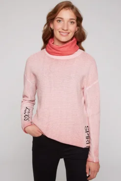 CAMP DAVID & SOCCX Pullover Oil Dyed mit Rollkragen und Intarsia-Logo pure coral purecoral Hot