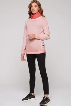 CAMP DAVID & SOCCX Pullover Oil Dyed mit Rollkragen und Intarsia-Logo pure coral purecoral Hot