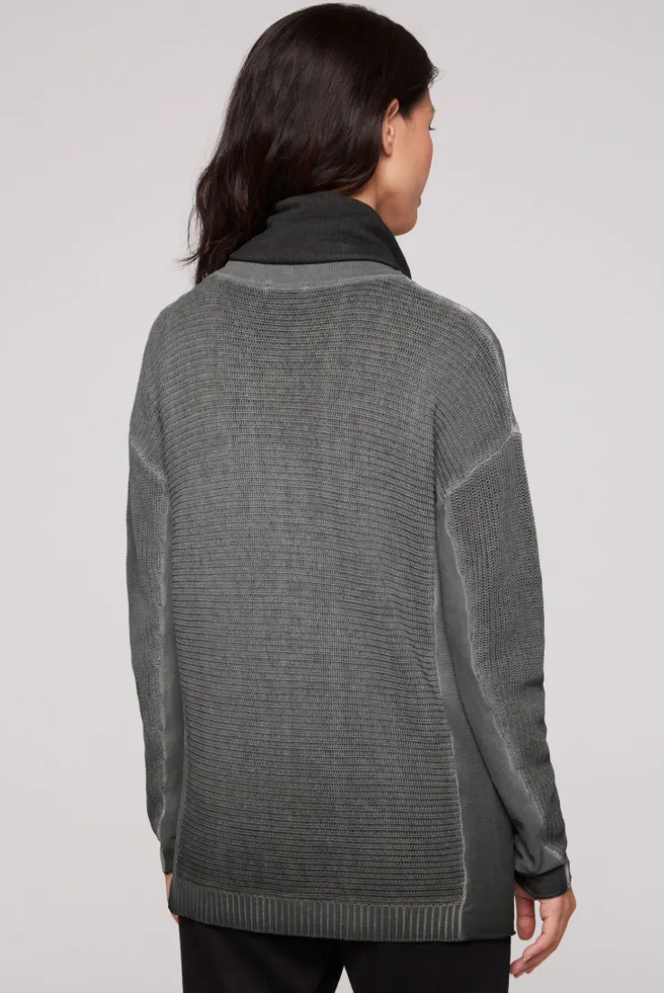 CAMP DAVID & SOCCX Pullover Oil Dyed mit Rollkragen und Intarsia-Logo black New