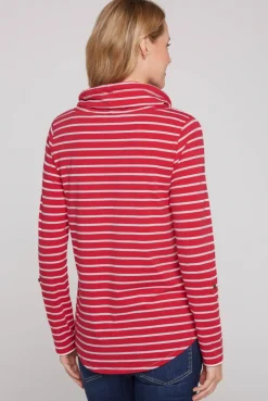 CAMP DAVID & SOCCX Ringelshirt mit hohem Kragen und Rubber-Artwork clear red clearred Online