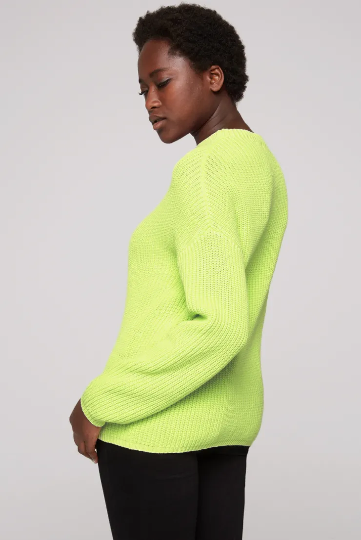 CAMP DAVID & SOCCX Rippstrickpullover Stone Washed yellow lime yellowlime Best Sale