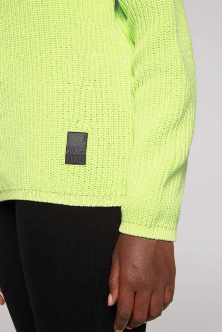 CAMP DAVID & SOCCX Rippstrickpullover Stone Washed yellow lime yellowlime Best Sale