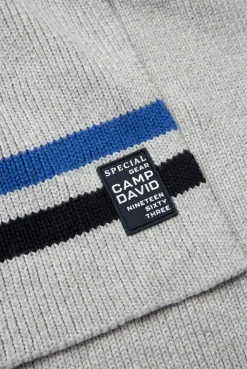 CAMP DAVID & SOCCX Rippstrickschal mit Streifen-Details granite melange granitemelange Best