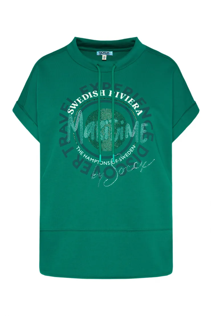 CAMP DAVID & SOCCX Ärmelloses Shirt mit Artwork aus Schmucksteinen bottle green bottlegreen Hot