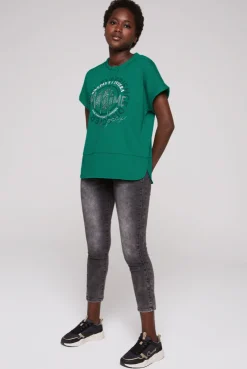 CAMP DAVID & SOCCX Ärmelloses Shirt mit Artwork aus Schmucksteinen bottle green bottlegreen Hot