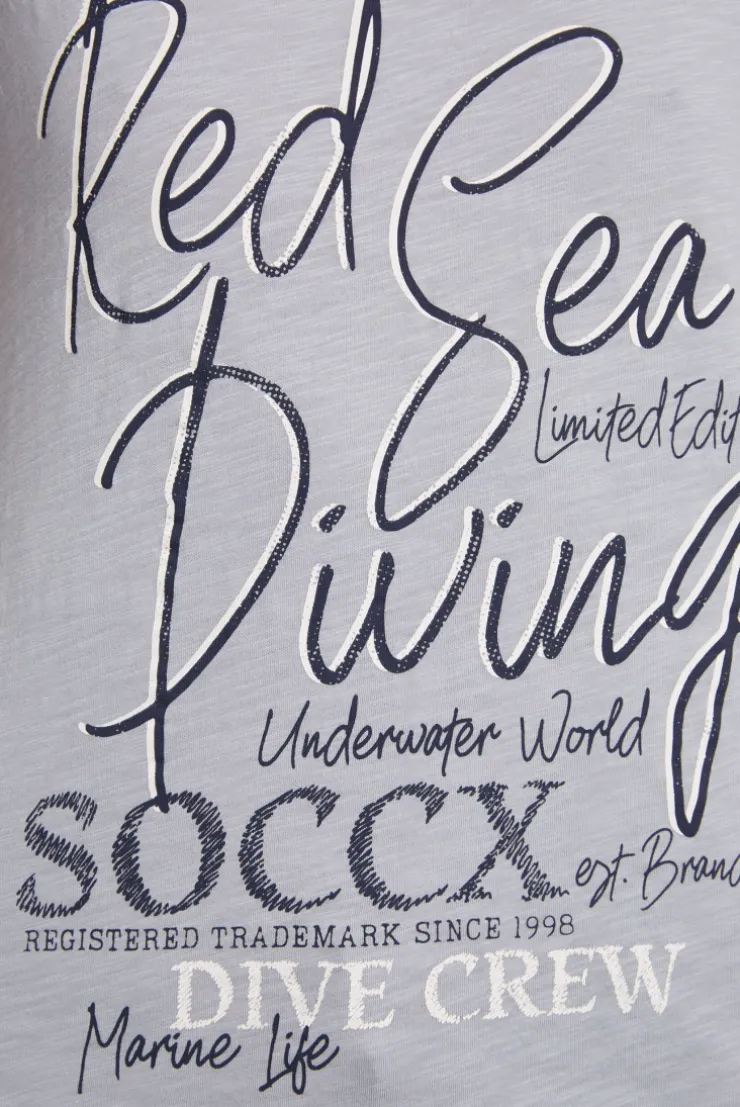 CAMP DAVID & SOCCX Ärmelloses Shirt mit V-Ausschnitt und Artwork cozy blue cozyblue Outlet