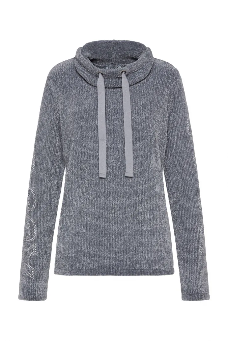 CAMP DAVID & SOCCX Rollkragenpullover in Chenillestrick mit Logo Prints cold grey coldgrey Best Sale