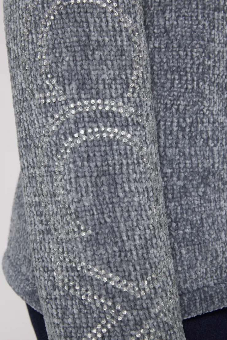 CAMP DAVID & SOCCX Rollkragenpullover in Chenillestrick mit Logo Prints cold grey coldgrey Best Sale