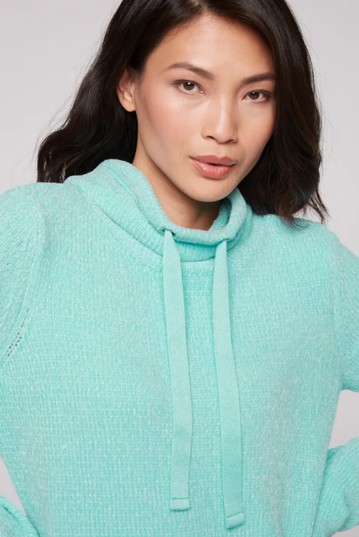 CAMP DAVID & SOCCX Rollkragenpullover in Chenillestrick mit Logo Prints new aqua newaqua Sale