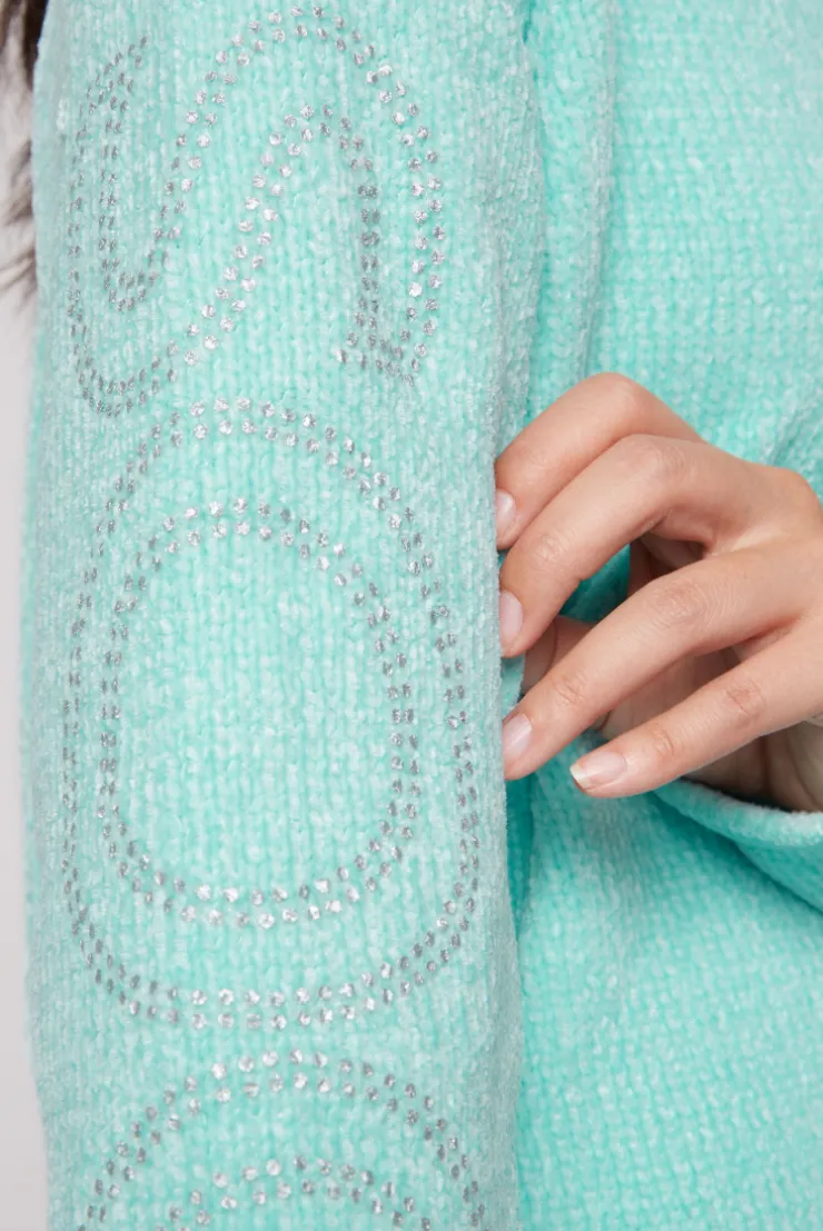 CAMP DAVID & SOCCX Rollkragenpullover in Chenillestrick mit Logo Prints new aqua newaqua Sale