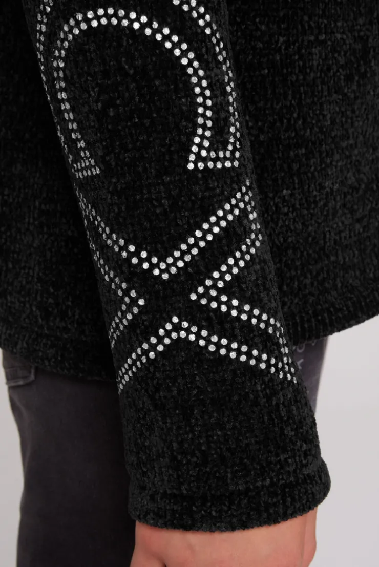 CAMP DAVID & SOCCX Rollkragenpullover in Chenillestrick mit Logo Prints black Discount
