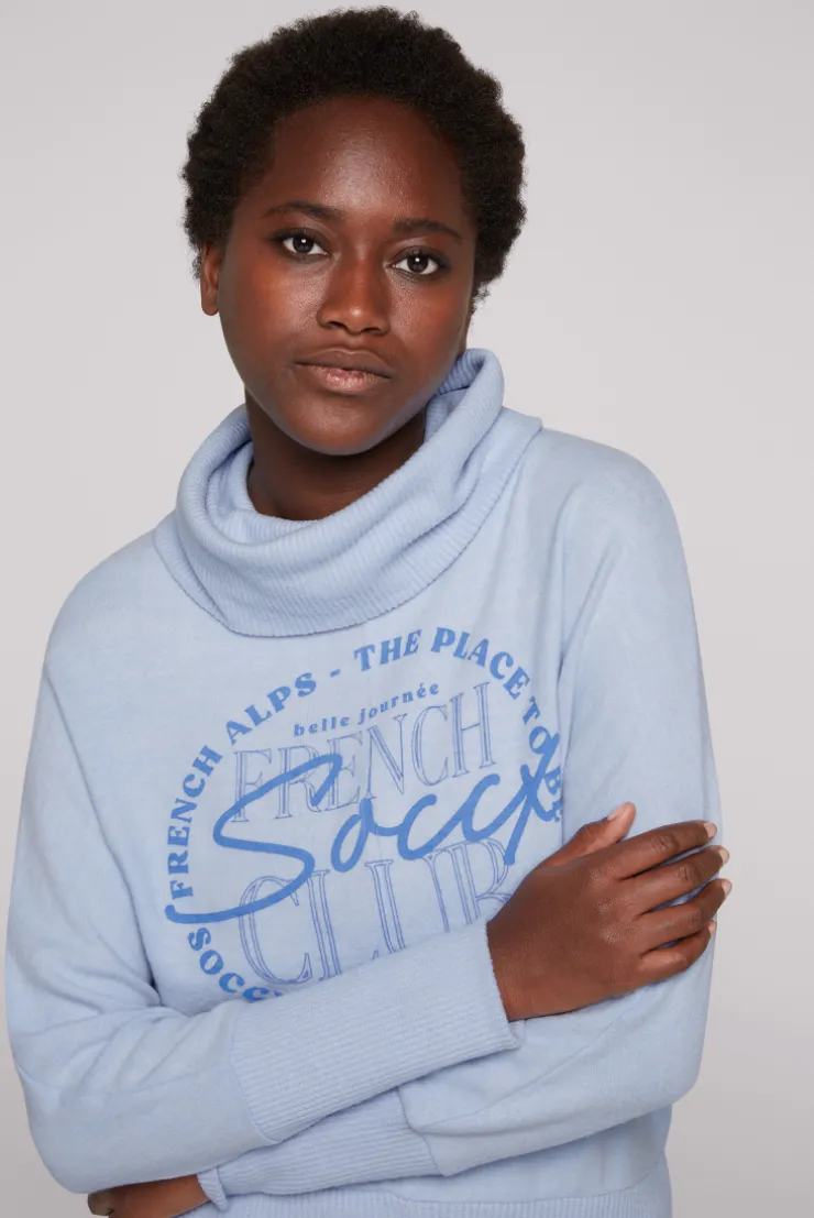 CAMP DAVID & SOCCX Rollkragenpullover mit Fledermausärmeln cool blue coolblue Clearance